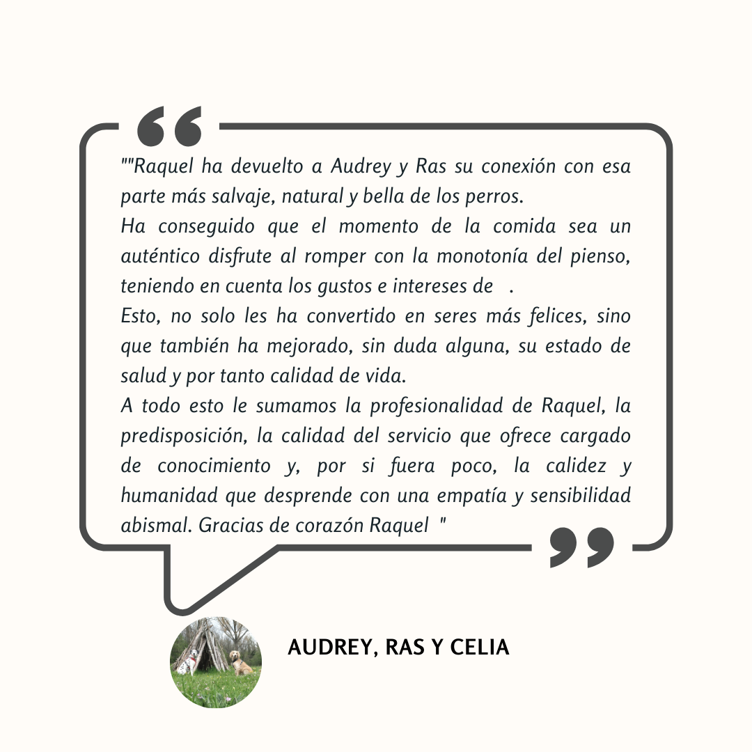 Testimonio: Raquel ha devuelto a Audrey y Ras su conexión con la alimentación natural, mejorando su salud y calidad de vida